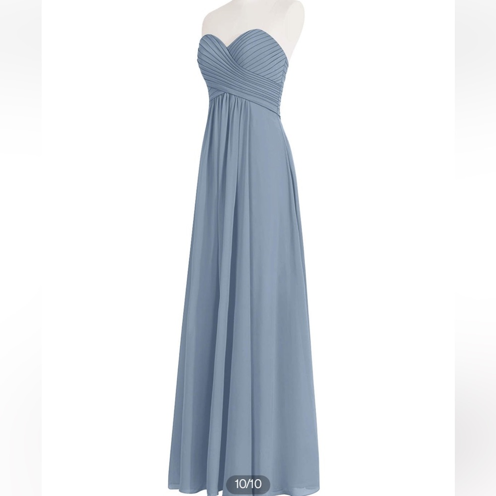 Azazie Dusty Blue - Yazmin A-Line Sweetheart Neckline Chiffon Bridesmaid Dress